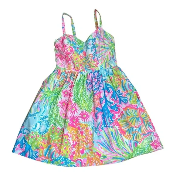 Lilly Pulitizer Ardleigh Dress in Multicolor Lovers Coral Women's Size 2 - Picture 1 of 3